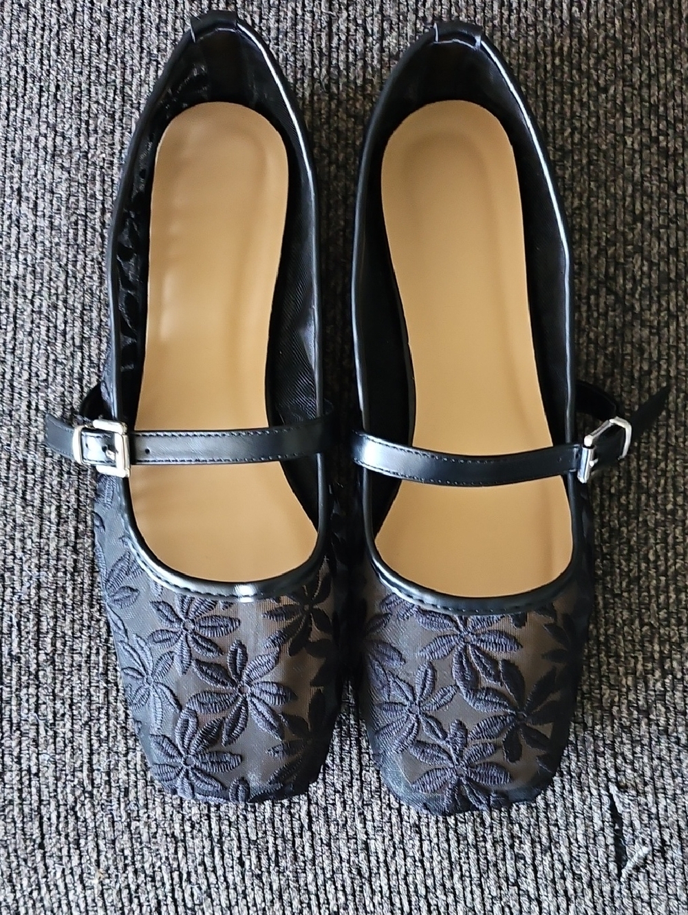 Women's Mesh Floral Flats